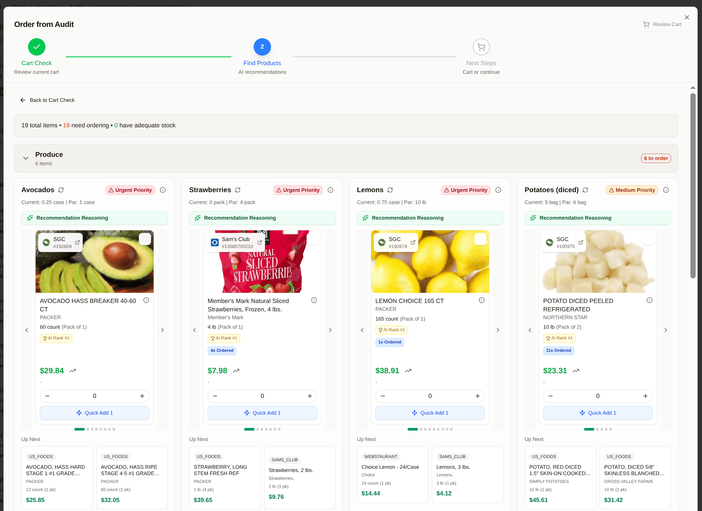 RestaurantMate Dashboard - Real-time vendor price comparison